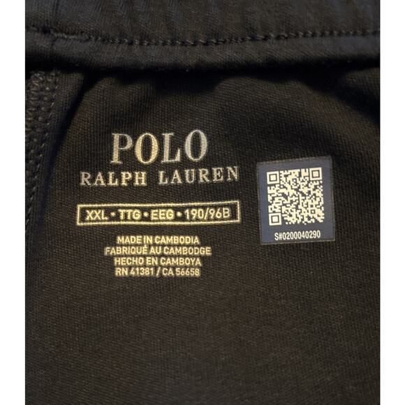 NWT Polo Ralph Lauren Mens 2XL Sweatpants Black White Side Stripe Zip Ankle XXL - Picture 10 of 16